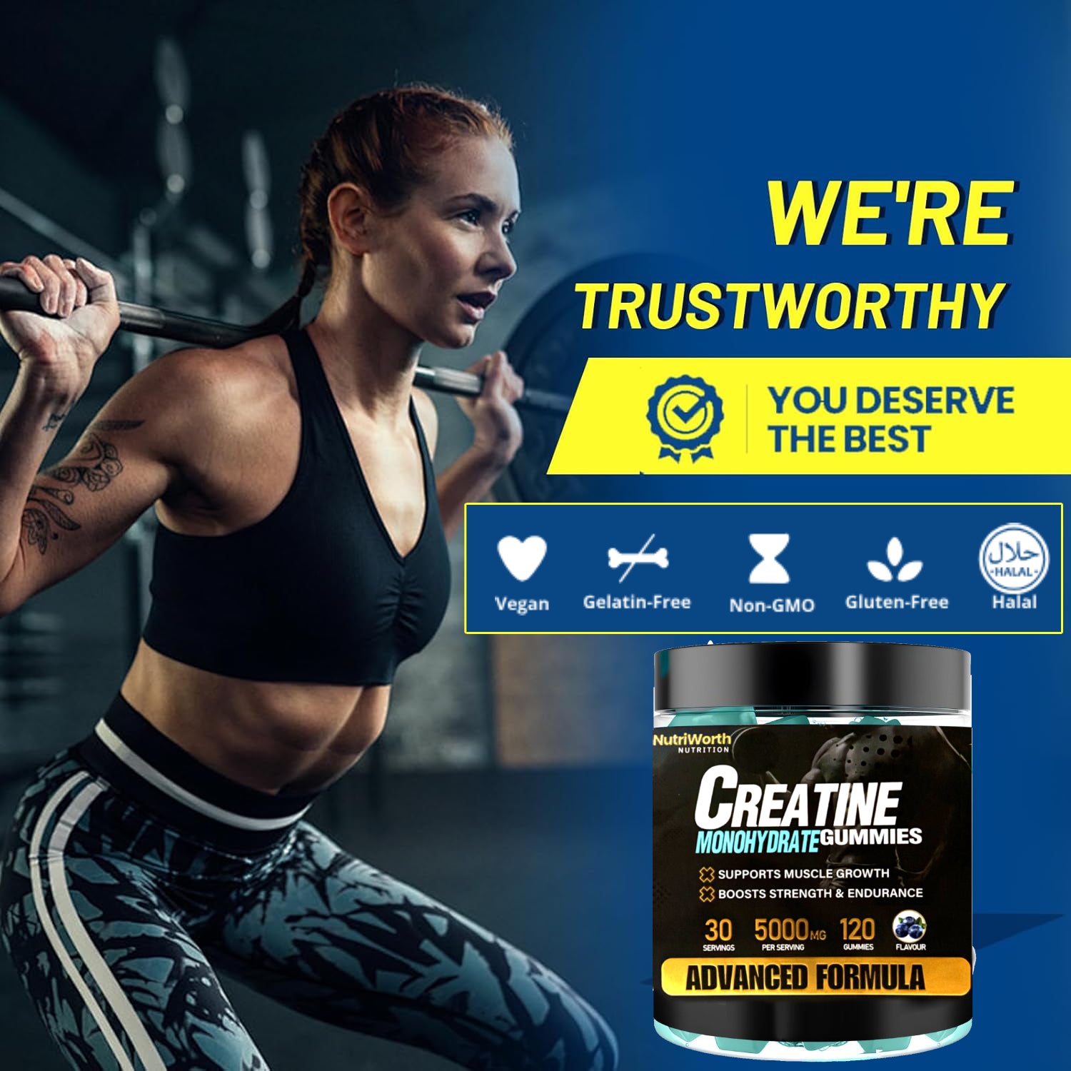 Nutriworth Creatine Gummies 30 Days -Pineapple